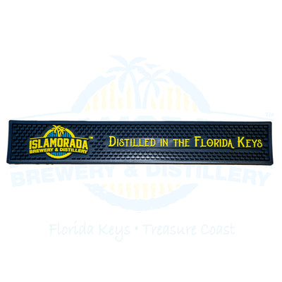 Rail Bar Mat "Distilled In The FL Keys" Navy