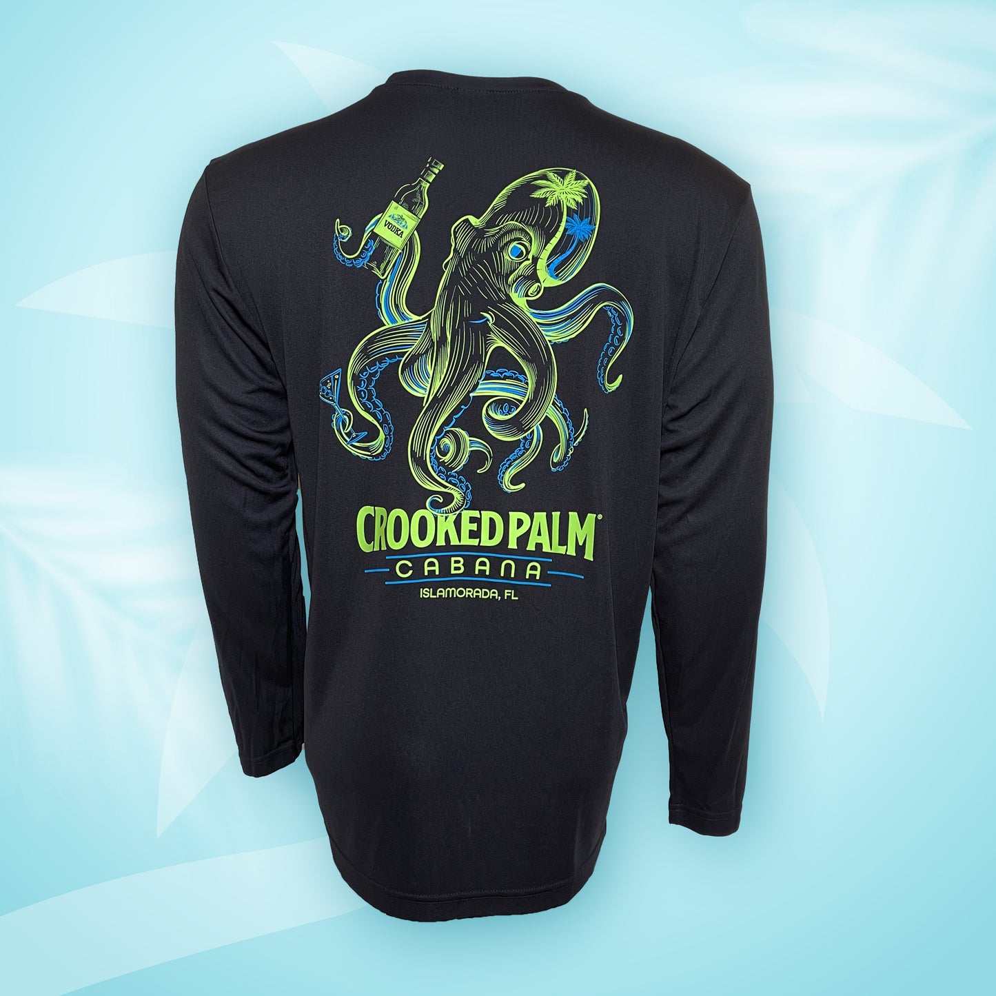 Crooked Palm LS Dry Fit - Octopus - Black