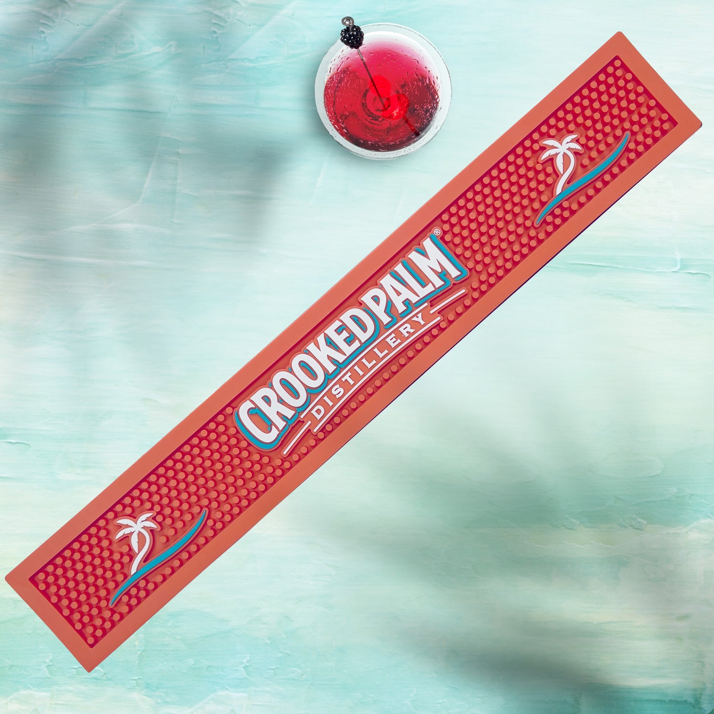 Crooked Palm Bar Mat - Pink