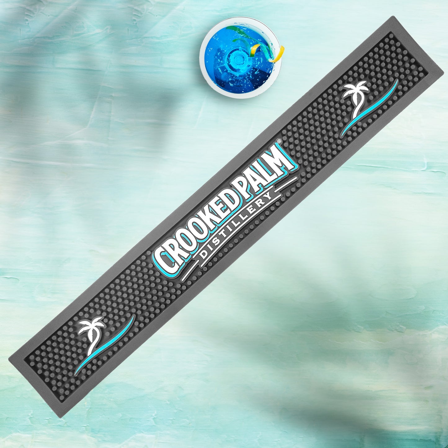 Crooked Palm Bar Mat - Grey