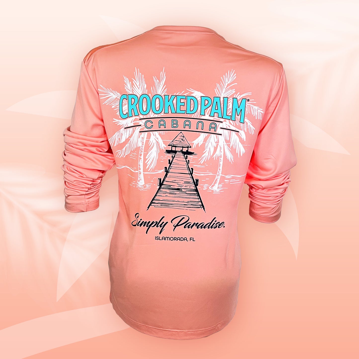 Crooked Palm LS Dry Fit - Simply Paradise - Coral