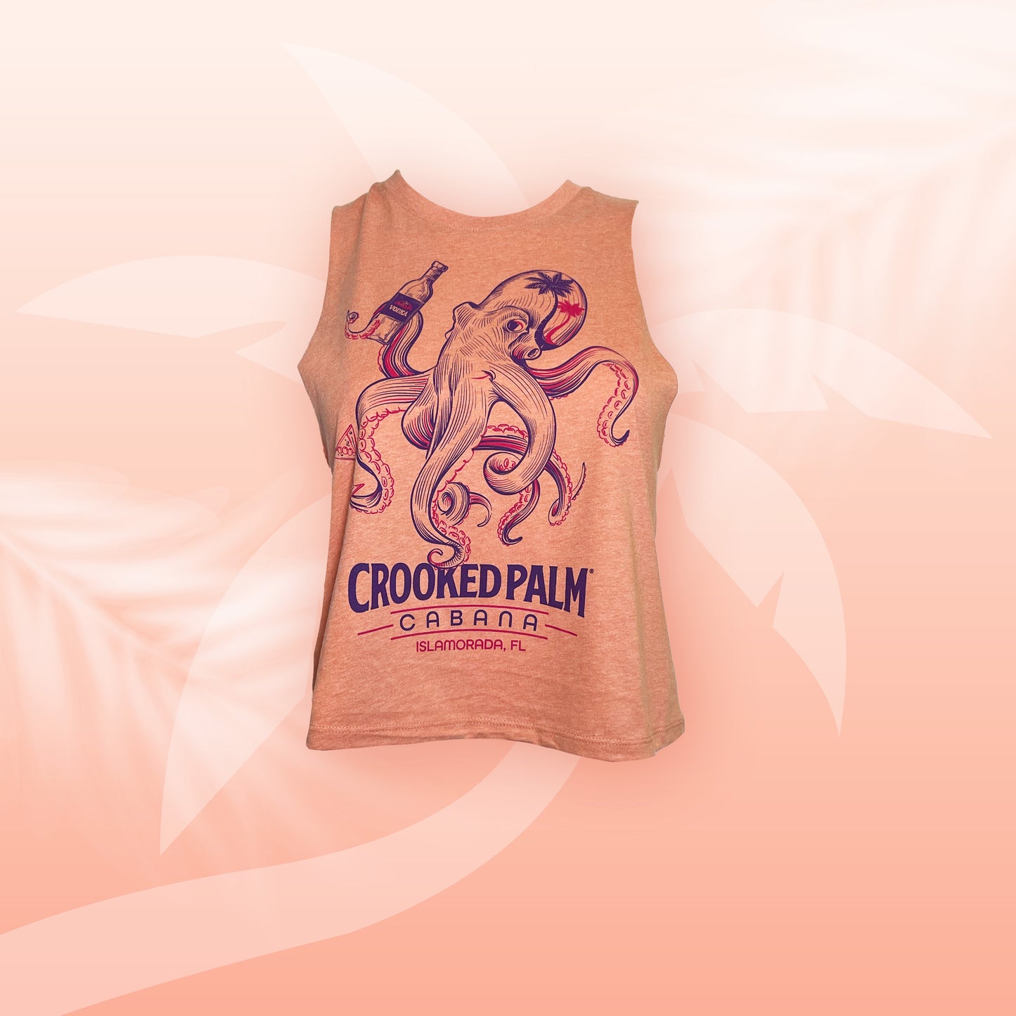 Crooked Palm Cabana - Ladies Tank - Octopus Pink