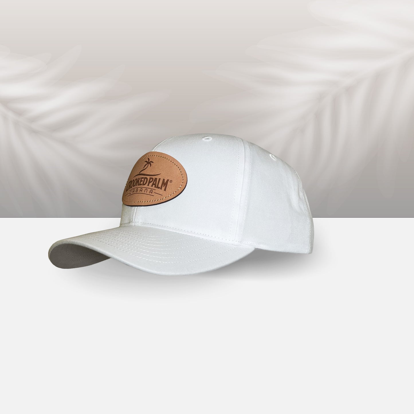 Crooked Palm Hat - White - Leather Patch