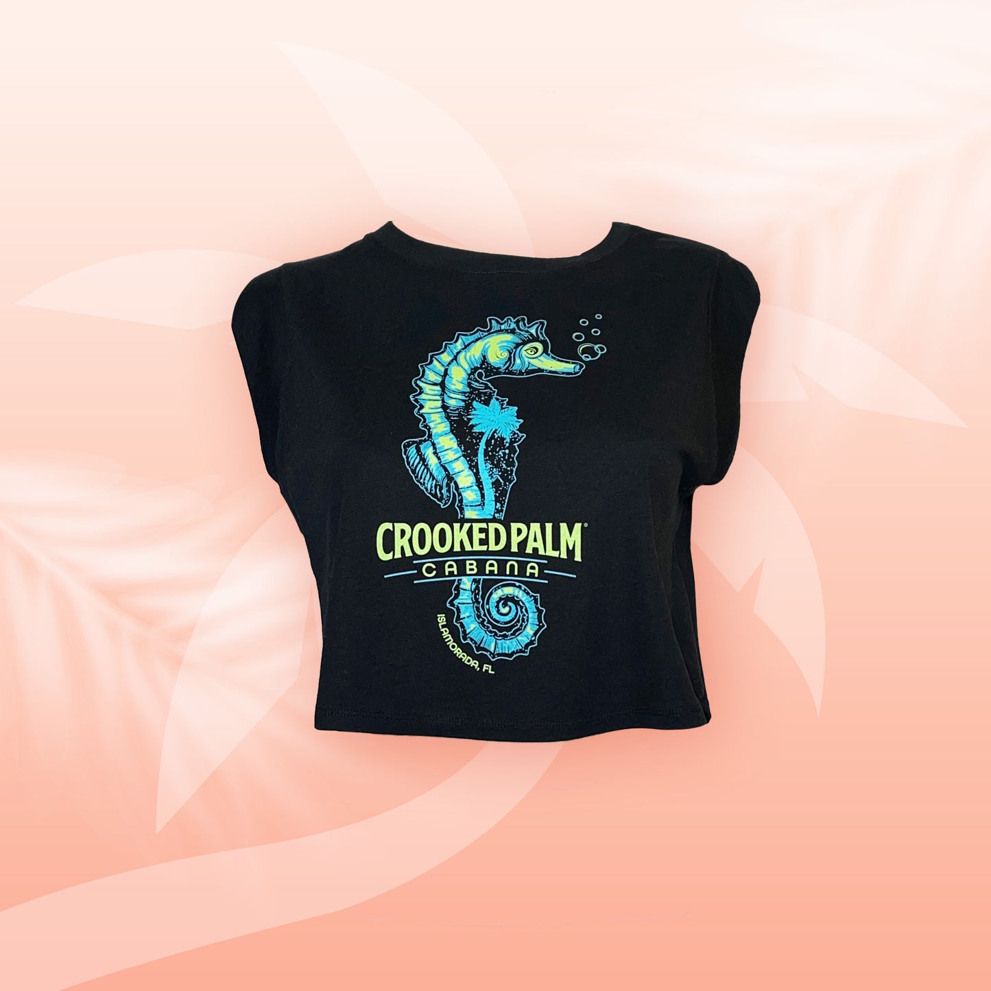 Crooked Palm Cabana - Ladies Crop - Seahorse Black