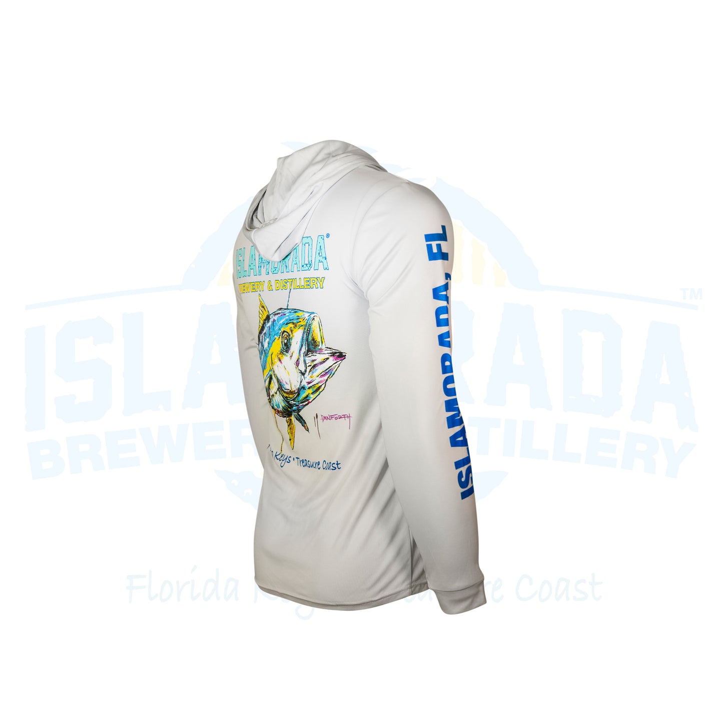 LS Hooded Dry Fit "Tuna" Silver