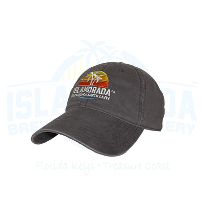 Charcoal Hat Retro Embroidered
