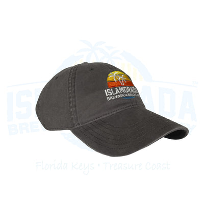 Charcoal Hat Retro Embroidered