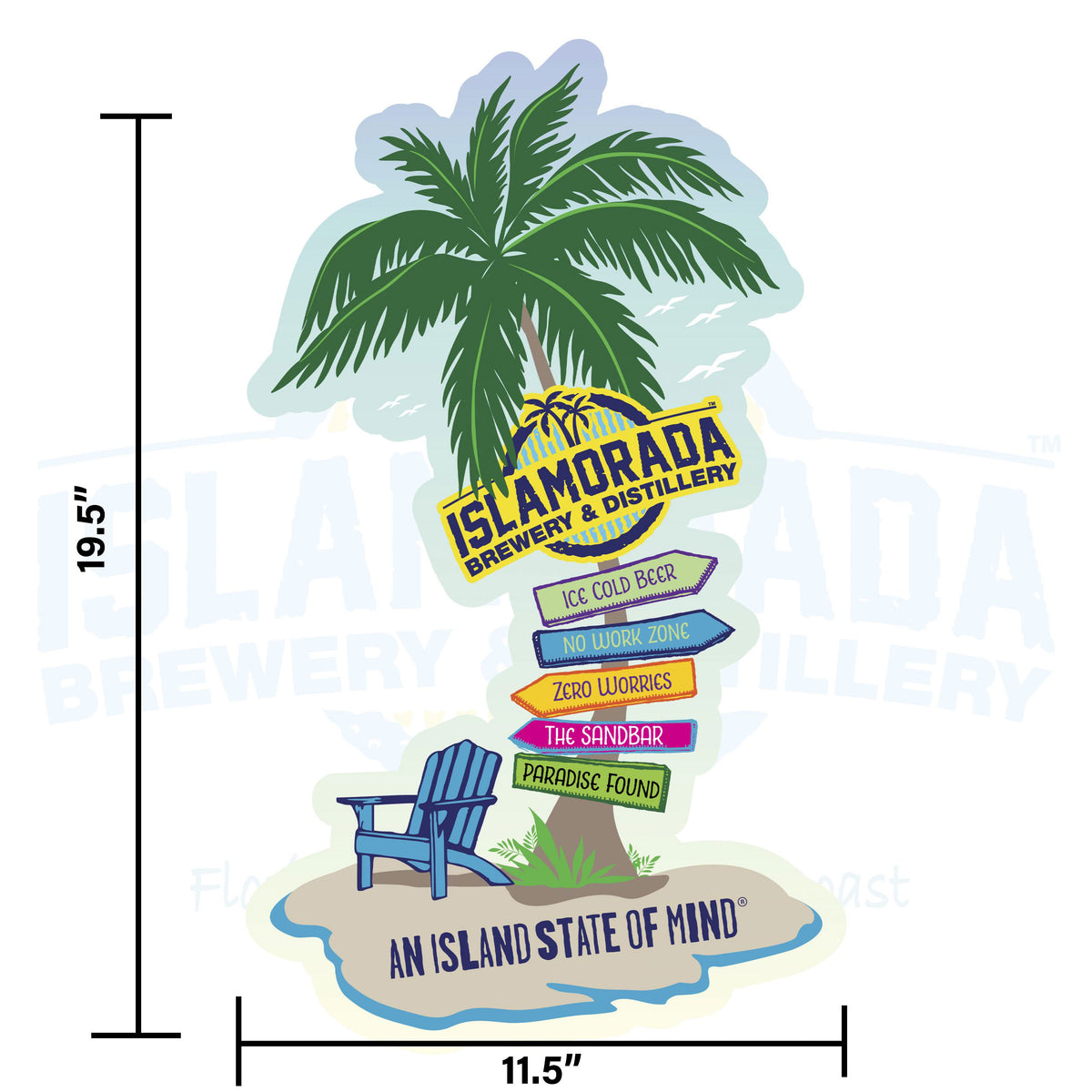 Island Sign Color Metal Sign - Palm Tree Island Signs – Islamorada Beverages Direct