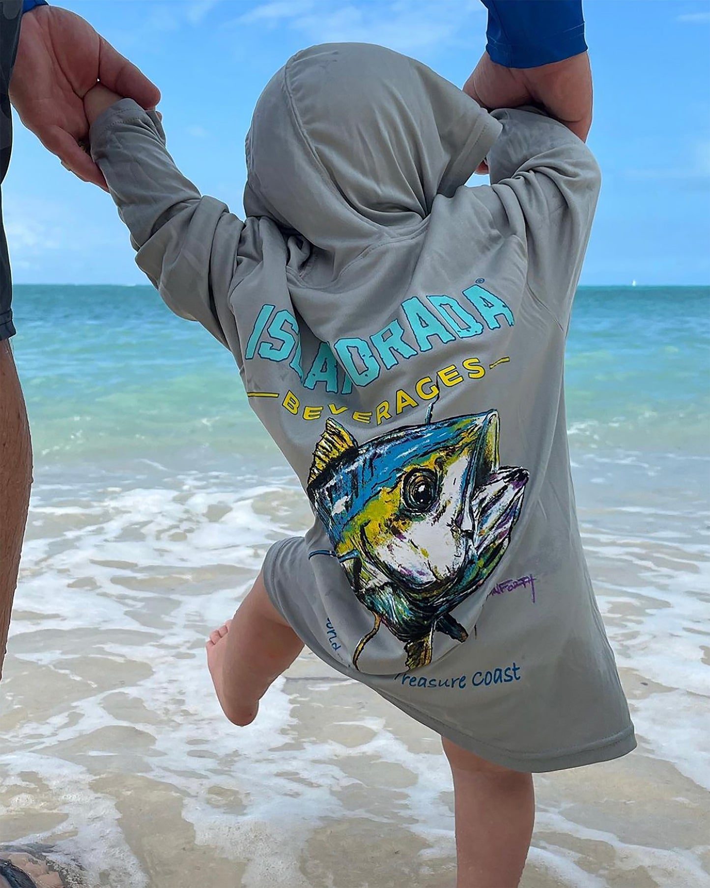 LS Hooded Youth Dry Fit "Tuna" Silver